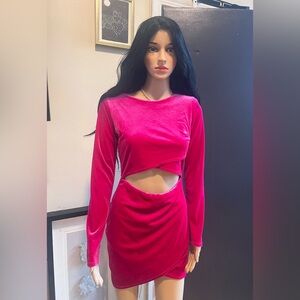 Pink velvet dress size large.